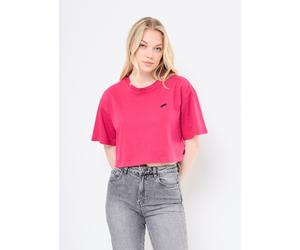 Vêtements Vans W SALTON RELAX CROP SS pour Femme L Rose