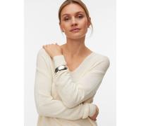 VERO MODA VERO MODA Cream Long Sleeve V-Neck Lightweight Jumper