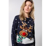 Vêtements Vero Moda VMFROSTYDEER LS O-NECK PULL. XMAS BOX pour Femme M Bleu