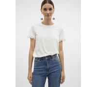 Vêtements Vero Moda VMHANNE FRANCIS SS TOP BOX JRS GA SLEEVE pour Femme M Blanc
