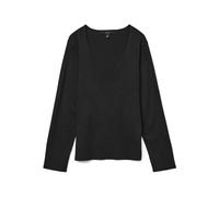 Vêtements Vero Moda VMSILJE LS V-NECK PULLOVER GA NOOS pour Femme S Noir