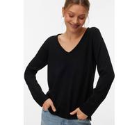 Vêtements Vero Moda VMSILJE LS V-NECK PULLOVER GA NOOS pour S Noir