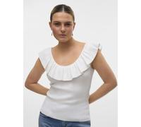 Vêtements Vero Moda VMSILJE SL RUFFLE TOP GA pour Accessoires L Blanc
