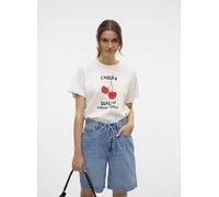 Vêtements Vero Moda VMSONYA METTE SS TOP BOX JRS GA CHERRY pour Femme XL Blanc