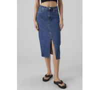 Vero Moda Jupe en jean Veri Longueur mollet, fente, 5 poches Bleu Taille S