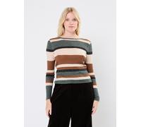 Vêtements Vila VIEMBER OPEN O-NECK L/S GLITTER KNIT TOP pour Femme S Marron