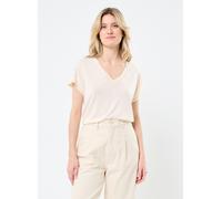 Vêtements Vila VINOEL V-NECK S/S STITCH DETAIL TOP pour Femme XS Beige