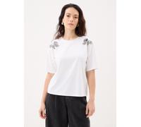 Vêtements Vila Viselsa O-Neck S/S Pearl T-Shirt pour Femme M Blanc