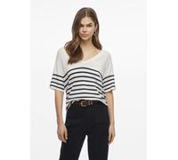 Vêtements Vila VIWENNIE V-NECK S/S KNIT T-SHIRT pour Femme M Blanc