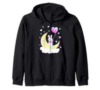 Vêtements Yume Kawaii Fashion Nu Goth Bunny on The Moon Sweat à Capuche