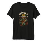 Vétéran du Vietnam avec Dragon et Ruban de Service T-Shirt Haut de Gamme
