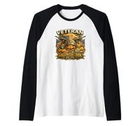 Veteran Halloween Crew Est 1776 Thème des Rangs de Citrouille Militaire Manche Raglan