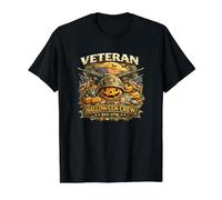 Veteran Halloween Crew Est 1776 Thème des Rangs de Citrouille Militaire T-Shirt Graphique avec Valeur, Homme, Noir, M