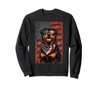 Veterans Day USA American Flag Rottweiler Sweatshirt