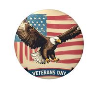 Veterans'Day Lot de 5 boutons ronds laminés 6 cm avec finition brillante et épingle sécurisée