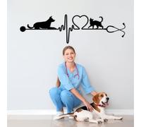 Veterinaire Decoration Murale, Cadeau Vet, Clinique Vétérinaire Decor, Cadeau d'affaires, Deco Murale, Décoration Murale, Decoration Bureau, Deco Maison, Déco Murale Metal (75x21cm)
