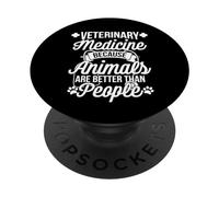 Vétérinaire Parce Que Les Animaux Valent Mieux PopSockets PopGrip Adhésif