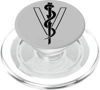 Veterinary Symbol Canne vétérinaire d'Asclepius Caducée PopSockets PopGrip pour MagSafe