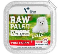 VetExpert Raw Paleo Rindfleischpastete Mini Puppy alu tray 150g