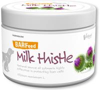 Vetfood BARFeed Milk Thistle 200g, soutien du foie, protection antioxydante, désintoxication, complément BARF, santé du foie, nettoyage du corps