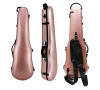 Vetimobato Étui rigide pour violon 3/4 en fibre de carbone - Solide et léger - Anti-rayures - Sac à dos de voyage - Rose doré