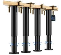 VETIN Lot de 4 Pieds de Lit Réglables en Hauteur, Pieds de Lit en Métal 18-33 cm, Pieds de Support Centraux du Cadre de Lit, Adaptés aux Lattes du Cadre de Lit/du Centre du Lit