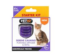 VETIQ Serene Kit de démarrage diffuseur Portable apaisant pour Chats et Chatons, Aide à Calmer, à détendre et à soulager l'anxiété, l'anxiété ou l'hyperactivité, Pas de Prise ou d'électricité