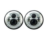 VETJMUA Ensemble de phare Pour Hummer H2 2003-2009 Avec Adaptateur 9007 H4 2 Pièces 7 "phare Led 7 Pouces Rond DRL Clignotant Halo Phares(Chrome headlight)