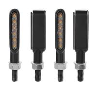 VETJMUA Feu Arrière de Moto LED Universel Pour Moto, Circulation Diurne, Clignotant Ambre, Clignotant Arrière, Feu De Freinage, 12 V Feu Arrière de Frein de Moto(4pcs Amber White)