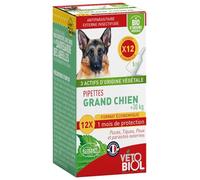 Vétobiol Pipettes Grand Chien + de 30 kg 12 Pipettes