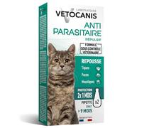 Vetocanis Pipettes antiparasitaires pour chat à base de Margosa Pack 2 x 1,2 ml