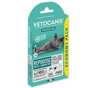 VETOCANIS 4 Pipettes Anti-puces et anti-tiques - Pour Chat - 4x 1 mois de protection G
