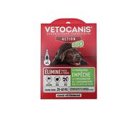 VETOCANIS - Action Duo Pipette Anti-Puces Anti-Tiques Chien Traitement et Protection Antiparasitaire Grand 20-40 kg Habitat Pack de 4 Pipettes