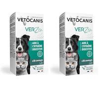 Vetocanis - Aliment Complémentaire pour Chiens et Chats, Bien-Être Intestinal et Hygiène Digestive, Formule aux Plantes, 30 Comprimés, Arôme Viande, Toutes Races et Âges, Fabriqué en France (Lot de 2)