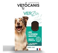 VETOCANIS Ô Naturel - Bouchées Purge vers pour Chien - Friandises à la Terre de Diatomée, Courge & Canelle Qui Agissent sur Les Parasites intestinaux- 24 Bouchées - 120g