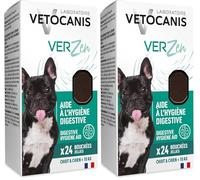 VETOCANIS - Bouchées VerZen, Aide à l'Hygiène Digestive pour Chiot et Chien < 10 Kg - Aliment Complémentaire pour Chiot et Chien - Cure de 7 Jours - 24 Bouchées - 120g (Lot de 2)