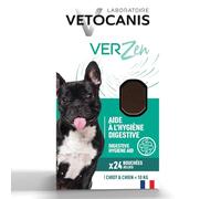 VETOCANIS - Bouchées VerZen, Aide à l'Hygiène Digestive pour Chiot et Chien < 10 Kg - Aliment Complémentaire pour Chiot et Chien - Cure de 7 Jours - 24 Bouchées - 120g