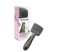 Vétocanis - Brosse Carde pour Chat - Toilettage Rétractable et Autonettoyant - Hygiène et Santé - Nettoyage Efficace des Poils Morts - Conception Ergonomique
