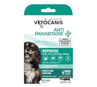 Vetocanis - Collier Antiparasitaire Chien Petit - Collier Chien Efficace Jusqu'à 4 Mois - 4 Actifs Combinés - Tiques, Puces, Moustiques et Mouches - avec Système de Sécurité