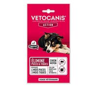 VETOCANIS Collier antiparasitaire, Efficacité anti-puces 4 mois et anti-tiques 3 mois au Dimpylate pour chien Moten - taille 10 - 20 kg