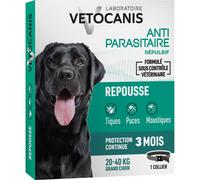 Vetocanis Collier Antiparasitaire Grand Chien Protection Anti-Puces/Tiques/Moustiques 1 Pièce