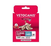 Vetocanis - Collier antiparasitaire pour chat - Élimine les Puces - Traitement Vétérinaire Efficace 8 Mois - Pour Chat de plus de Trois Mois - Couleur Rouge