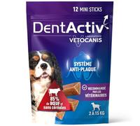 Vetocanis | Dentactiv | Stick Dentaire | Friandises pour Chien Gourmandes | Hygiène et Santé | Riche en Viande | 85% de Boeuf | Recommandé par Les Vétérinaires | Chien 2 à 15 kg