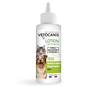 Vetocanis | Gouttes Yeux Chien et Chat 60ml | Hygiène du Chien et du Chat Toutes Tailles et Tous Âges | Lotion pour Yeux Hydratante , Blanc (L'emballage peut varier)