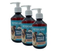 Vetocanis | Huile de Saumon pour Chien et Chat | Aliment Complémentaire Chien et Chat | A Base d'Oméga 3 et 6 | Hygiène et Santé du Chien et du Chat | 250 ML (Lot de 3)