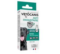 Vetocanis, Pipettes Anti Puces Chien, 1 Mois sans Tiques, Puces, Moustiques, Antiparasitaire Chien 30 à 50 kg, A Base de Margosa, Répulsif Protection immédiate, 3 Pipettes de 3 ML