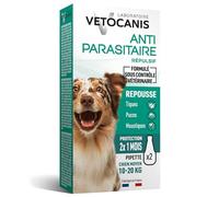Pipettes préventives antiparasitaires - VETOCANIS - x2 - Pour Chiens Moyens