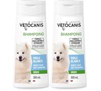 Vetocanis | Shampoing pour Chien | pour Pelage Blanc et Clair | Naturel, sans Silicone ni Parabène | Aspect Brillant et Soyeux | Formulé sous Contrôle Vétérinaire | Fabriqué en France | 300 ML