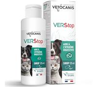 VETOCANIS - Sirop pour Chien et Chat - Elimine les Parasites Intestinaux - Favorise la Digestion de votre Animal - A base d'Extrait de Plantes - Flacon de 125 ml