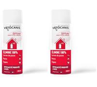 Vetocanis, Spray Insecticide Habitat, Efficacité Prouvée, Elimine 100% Puces, Larves de Puces et Tiques, 250ml, Effet Immédiat, Dure jusqu'à 6 Mois (Lot de 2)